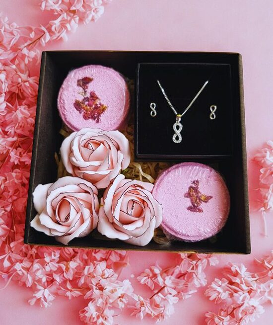 Romantic Gift Set with Silver Infinity Jewelry Set